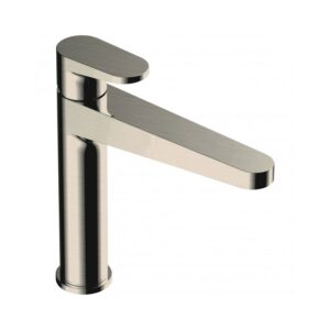 RAK Ischia Medium Height Basin Mixer No Waste Brushed Nickel