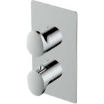 RAK Dual Outlet, 2 Handle Thermostatic Shower Valve Chrome