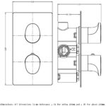 RAK Dual Outlet, 2 Handle Thermostatic Shower Valve Chrome