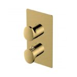 RAK Thermostatic Round Dual Outlet Shower Valve Brushed Gold