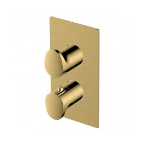 RAK Thermostatic Round Dual Outlet Shower Valve Brushed Gold