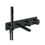RAK Horizontal Dual Outlet Shower Valve with Handset & Spout Matt Black