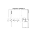RAK Horizontal Shower Valve with Handset & Bath Spout Chrome