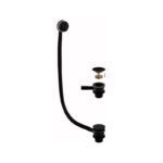 RAK Round Bath Clicker Waste & Overflow Black