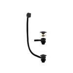 RAK Square Bath Clicker Waste & Overflow Black
