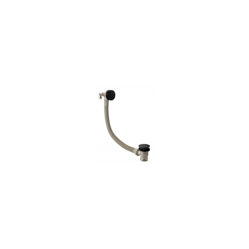 RAK Round Bath Overflow Filler with Clicker Waste Black RAK Round Bath Overflow Filler with Clicker Waste Black