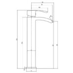 RAK Metropolitan Tall Mono Basin Mixer with Clicker Waste