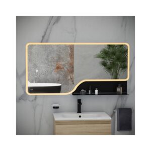 RAK Ornate LED Illuminated Mirror with Demister 600x1200mm Brushed Gold