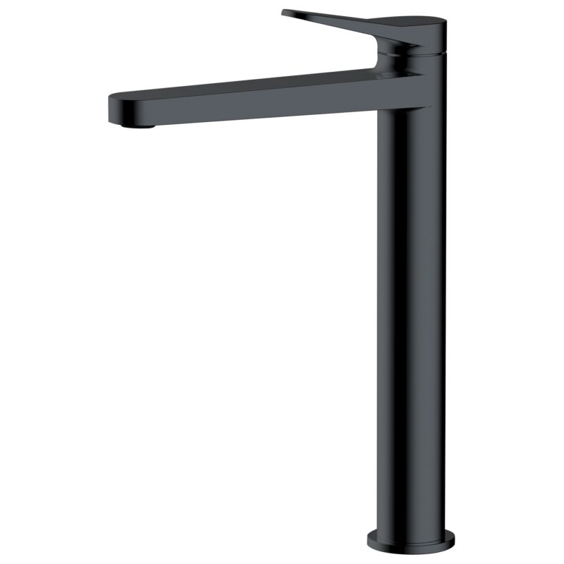 RAK Petit Round Tall Basin Mixer Matt Black