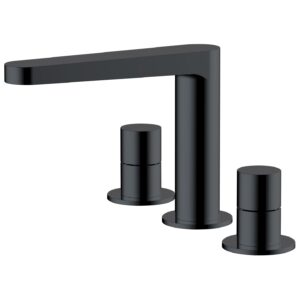 RAK Petit Round 3 Hole Basin Mixer Matt Black