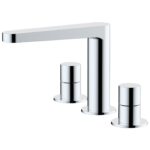 RAK Petit Round 3 Hole Basin Mixer Chrome