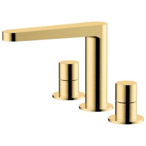 RAK Petit Round 3 Hole Basin Mixer Brushed Gold