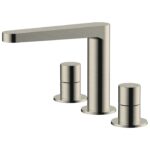 RAK Petit Round 3 Hole Basin Mixer Brushed Nickel