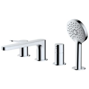 RAK Petit Round 4 Hole Bath Shower Mixer Chrome