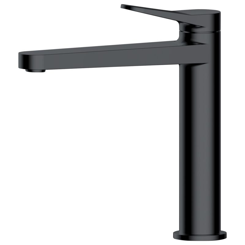 RAK Petit Round Mid Height Basin Mixer Matt Black RAK Petit Round Mid Height Basin Mixer Matt Black