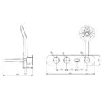 RAK Petit Round Wall Thermostatic Bath Shower Mixer Brushed Gold