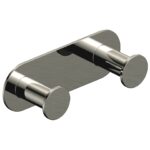 RAK Petit Round Double Robe Hook Brushed Nickel