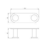 RAK Petit Round Double Robe Hook Brushed Nickel