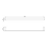 RAK Petit Round 60cm Towel Bar Chrome