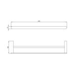 RAK Petit Round 45cm Double Towel Bar Chrome