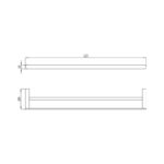 RAK Petit Round 60cm Double Towel Bar Chrome