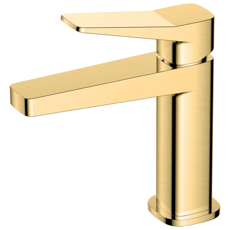 RAK Petit Square Standard Basin Mixer Brushed Gold