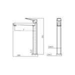 RAK Petit Square Tall Basin Mixer Matt Black