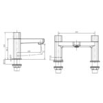 RAK Petit Square Bath Filler Brushed Nickel