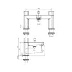RAK Petit Square Bath Shower Mixer Chrome