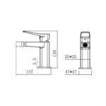 RAK Petit Square Bidet Mixer Chrome