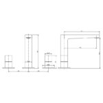 RAK Petit Square 3 Hole Basin Mixer Chrome