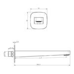 RAK Petit Square Bath Spout Chrome