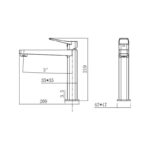 RAK Petit Square Mid Height Basin Mixer Brushed Gold