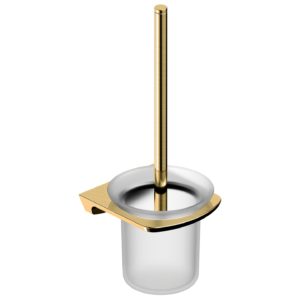 RAK Petit Square Toilet Brush Holder Brushed Gold