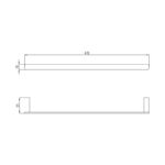 RAK Petit Square 45cm Towel Bar Brushed Gold