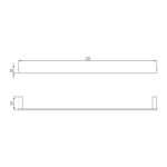 RAK Petit Square 60cm Towel Bar Chrome