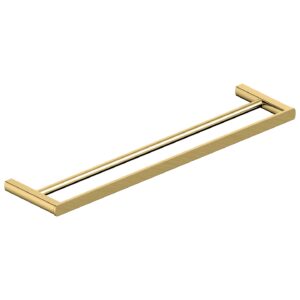 RAK Petit Square 45cm Double Towel Bar Brushed Gold