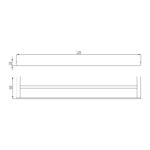 RAK Petit Square 60cm Double Towel Bar Brushed Nickel