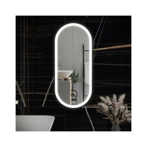 RAK Picture Oval LED Mirror with Demister 1000x450mm Matt Black