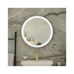 RAK Picture Round LED Mirror with Demister 600mm Brushed Nickel