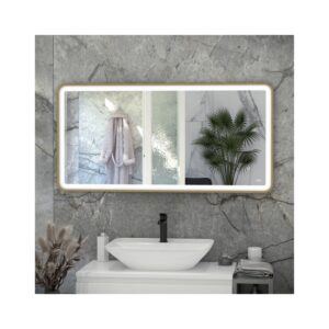 RAK Picture Soft LED Mirror with Demister 600x1000mm Brushed Gold