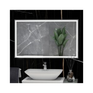 RAK Picture Square LED Mirror with Demister 600x1200mm Chrome