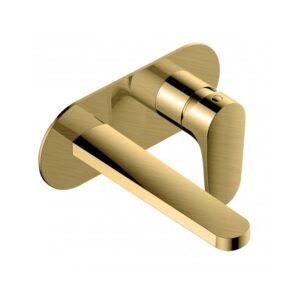 RAK Portofino Wall Basin Mixer Brushed Gold