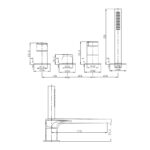 RAK Portofino 4 Hole Bath Shower Mixer Tap Chrome
