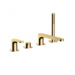 RAK Portofino 4 Hole Bath Shower Mixer Brushed Gold