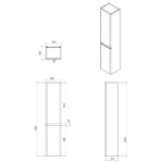 RAK Resort 35x165cm Tall Storage Unit Matt Mushroom