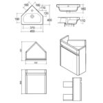RAK Resort 45cm Corner Basin Unit Matt White