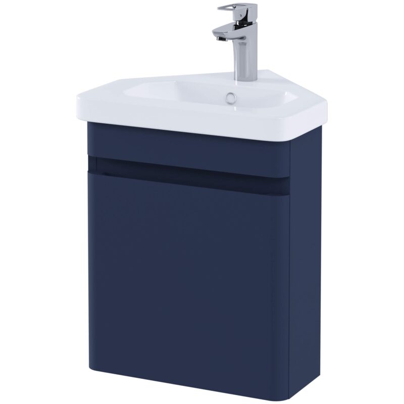 RAK Resort 45cm Corner Basin Unit Matt Denim Blue