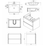 RAK Resort 65cm Double Drawer Basin Unit Matt White