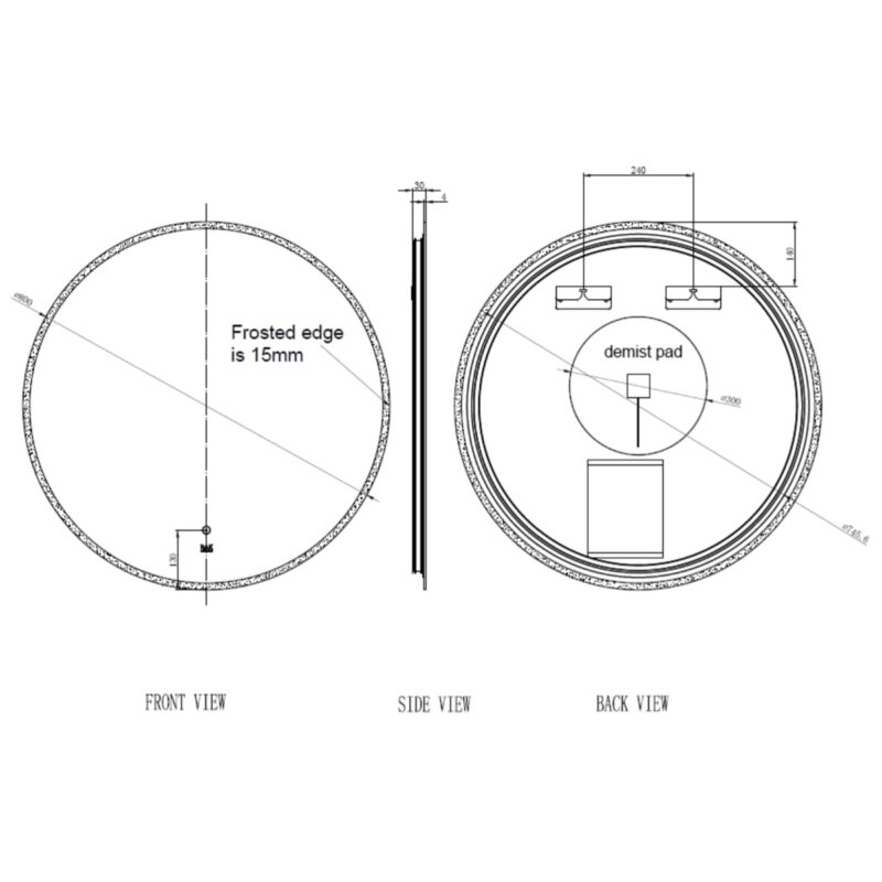 RAK Scorpio 800x800mm Illuminated Round Mirror